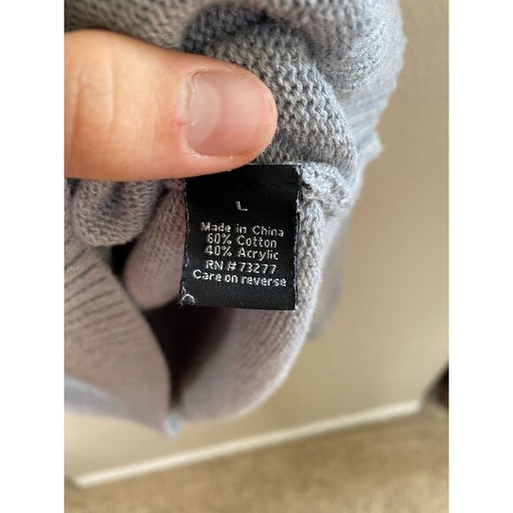 Apt.‎ 9 Mens Gray Half-Zip Mock Neck Sweater Large Military Style Cotton - Picture 5 of 7